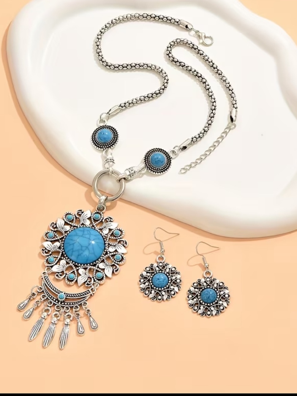 Necklace and earrings